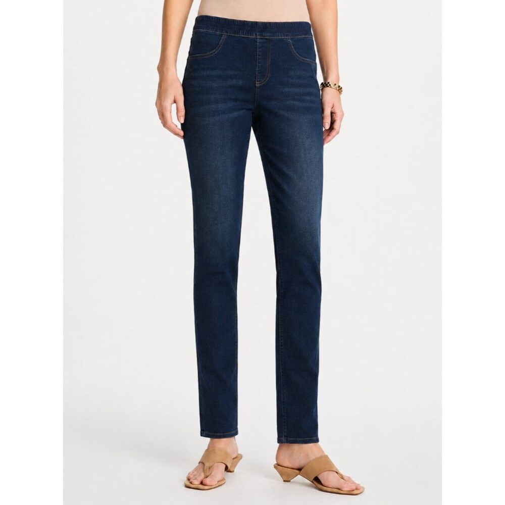 Chico’s Denim Pull On Jeggings Size 1.5 (US 10) Inseam 29 in Dark Wash